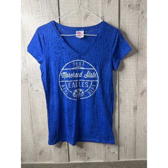 Knights Apparel Blue Morehead State Eagles Kentucky Womens Tee Shirt Size L - Picture 1 of 8